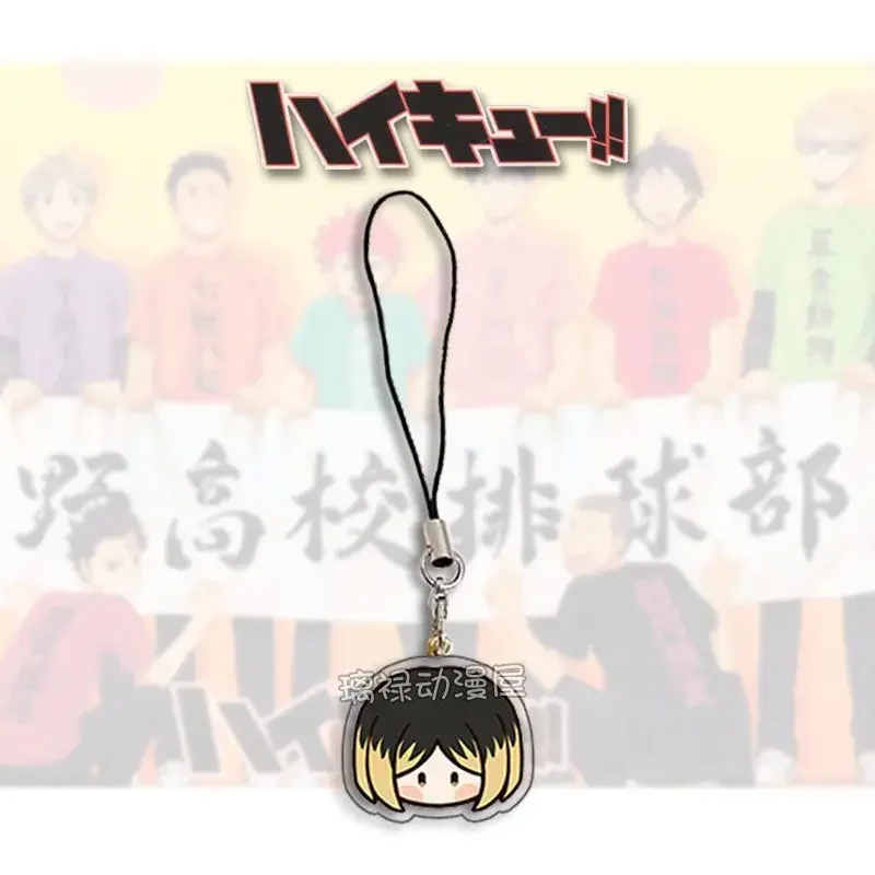 Haikyuu Mobile Phone Lanyard Hinata Shoyo Kenma Kozume Acrylic Pendant Straps Hanging Cute Rope Bag Ornament Accessories Gift