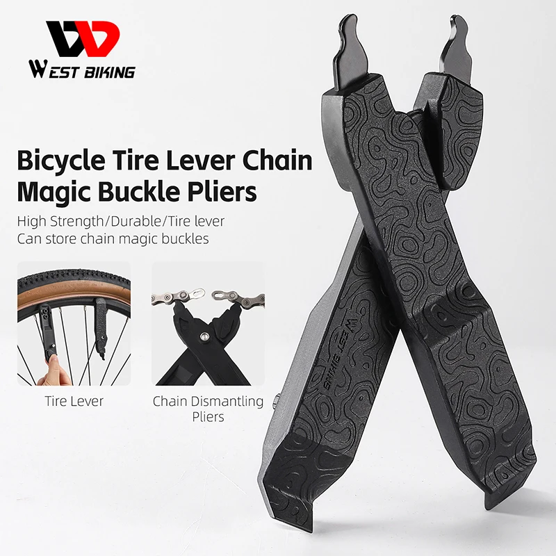 WEST BIKING Bicycle Tyre Spoon Multitool Chain Buckle Pliers MTB Road Bike Tire Disassembly Levers Master Link Chain Pliers Tool