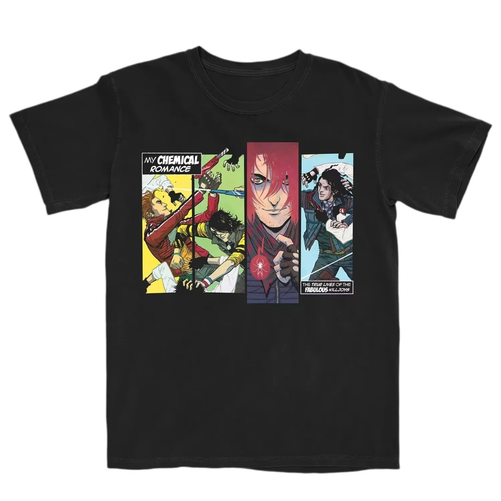 2026 Summer Vintage MCR My Chemical Romance Comic Strip Art T-shirt Summer Rock Fan Casual Oversized Cotton Graphic Tee Shirt