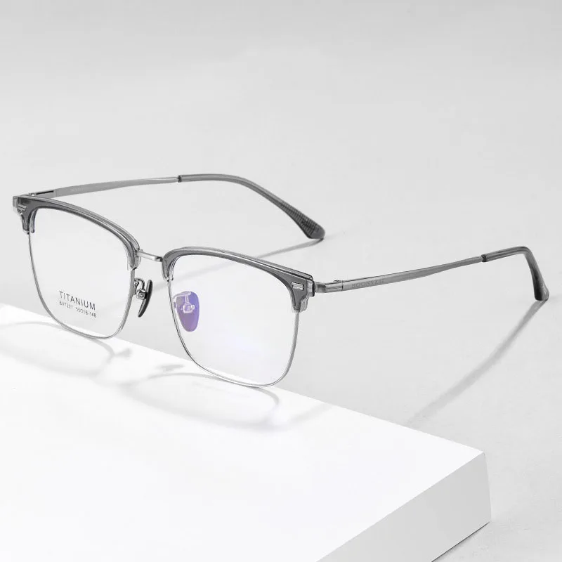 Titanium Eyeglass Frames with Adjustable Nose Pads for Men And Women Non-Slip IP Plating Comfortable Glasses