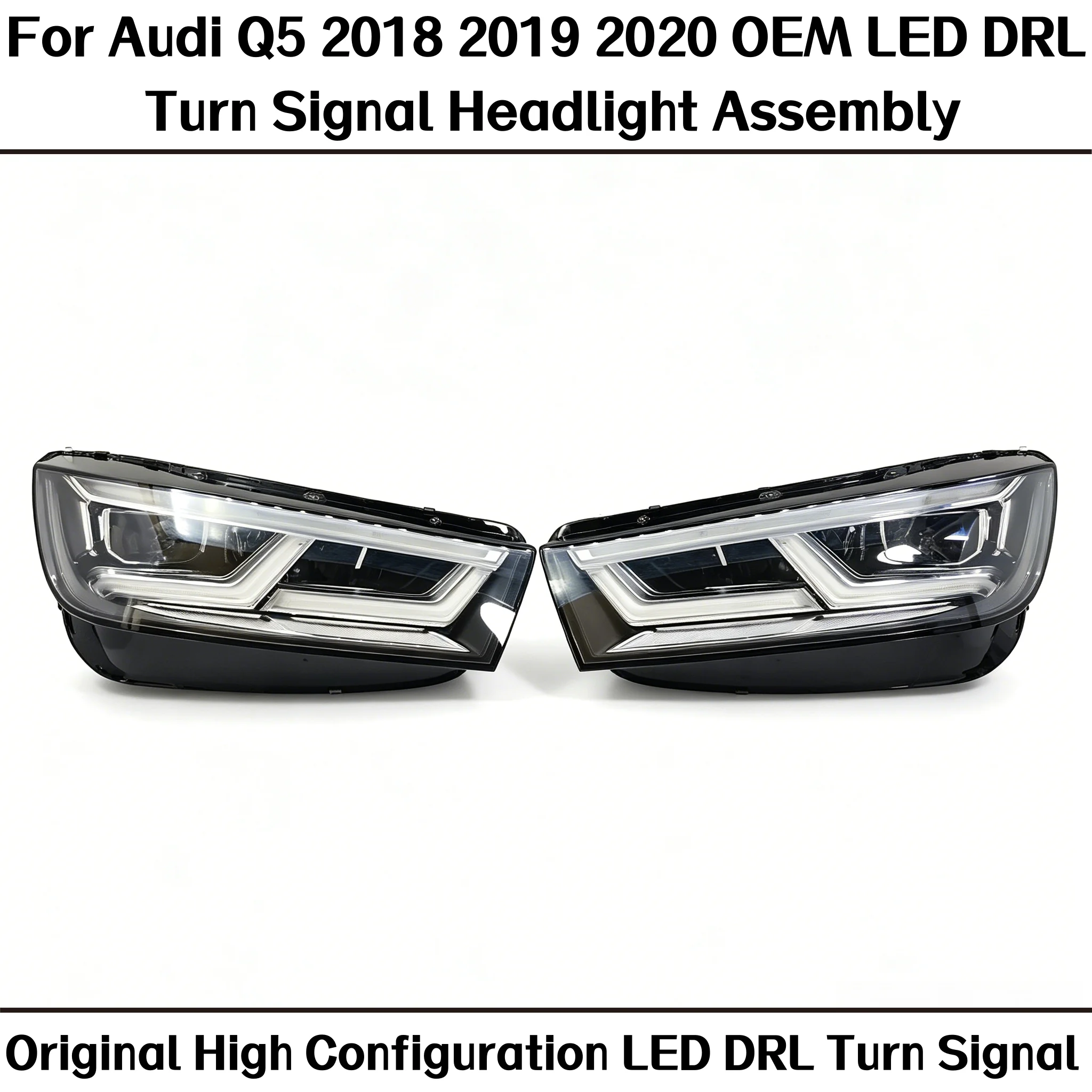 

For Audi Q5 2018-2020 Original High Configuration LED DRL Turn Signal Headlight Assembly Left:80A941773,Right:80A941774