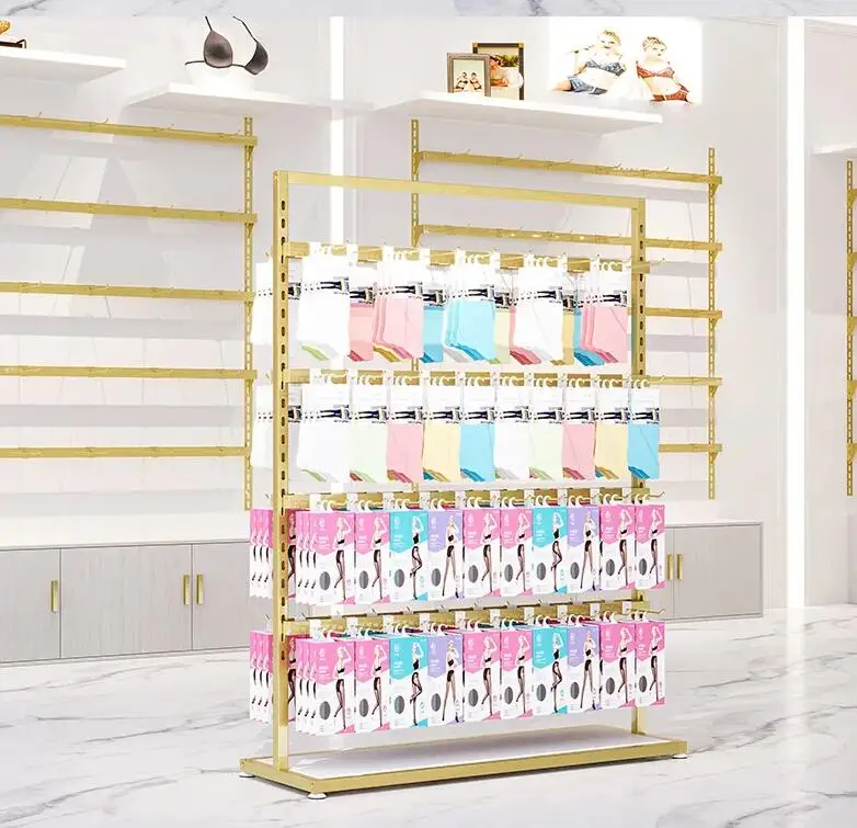 Socks rack display rack Floor type double sided underwear and underwear display rack in clothing store