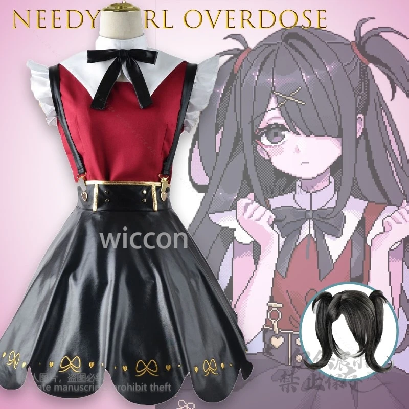 애니메이션 게임 Needy Streamer Overload Kangel Ame chan 코스프레 의상 풀 세트 캐릭터 복장 Coral Palace Halloween Convention