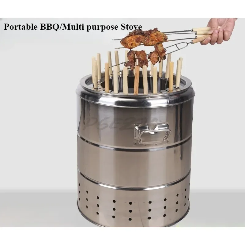 Home Portable Smoke-free Barbecue Stove Complete Set of Outdoor Indoor Stainless Steel Barbecue Hanging Stove