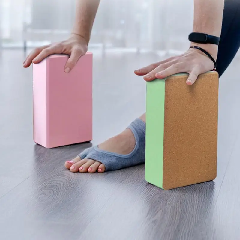 Cork Yoga Block Non Slip High Density Exercise Block Soft Portable Exercise Blocks Indoor & Outdoor Yoga Accessories for Home