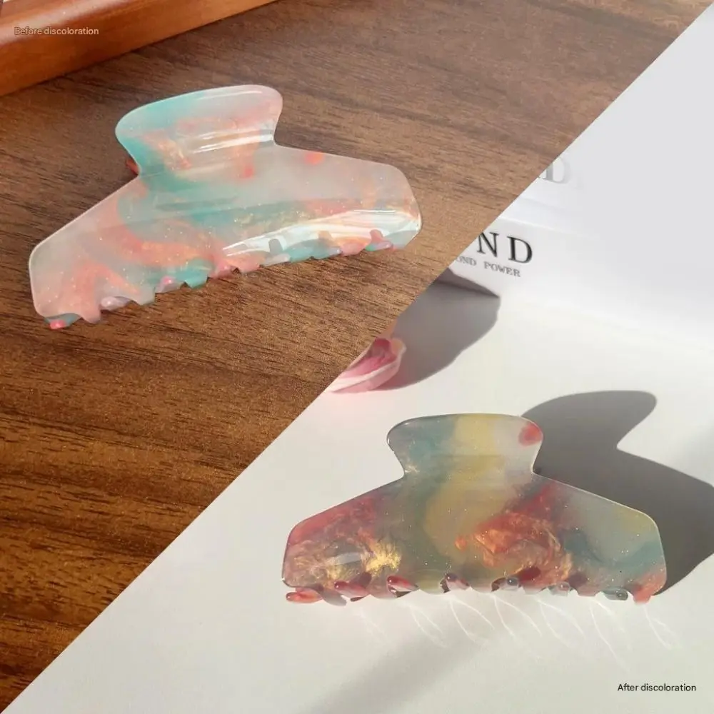 جديد الأشعة فوق البنفسجية اللون تغيير مقاطع مخلب الشعر تغير لون كبير في ضوء الشمس أغطية الرأس مقاطع القرش الملونة الهدايا #3