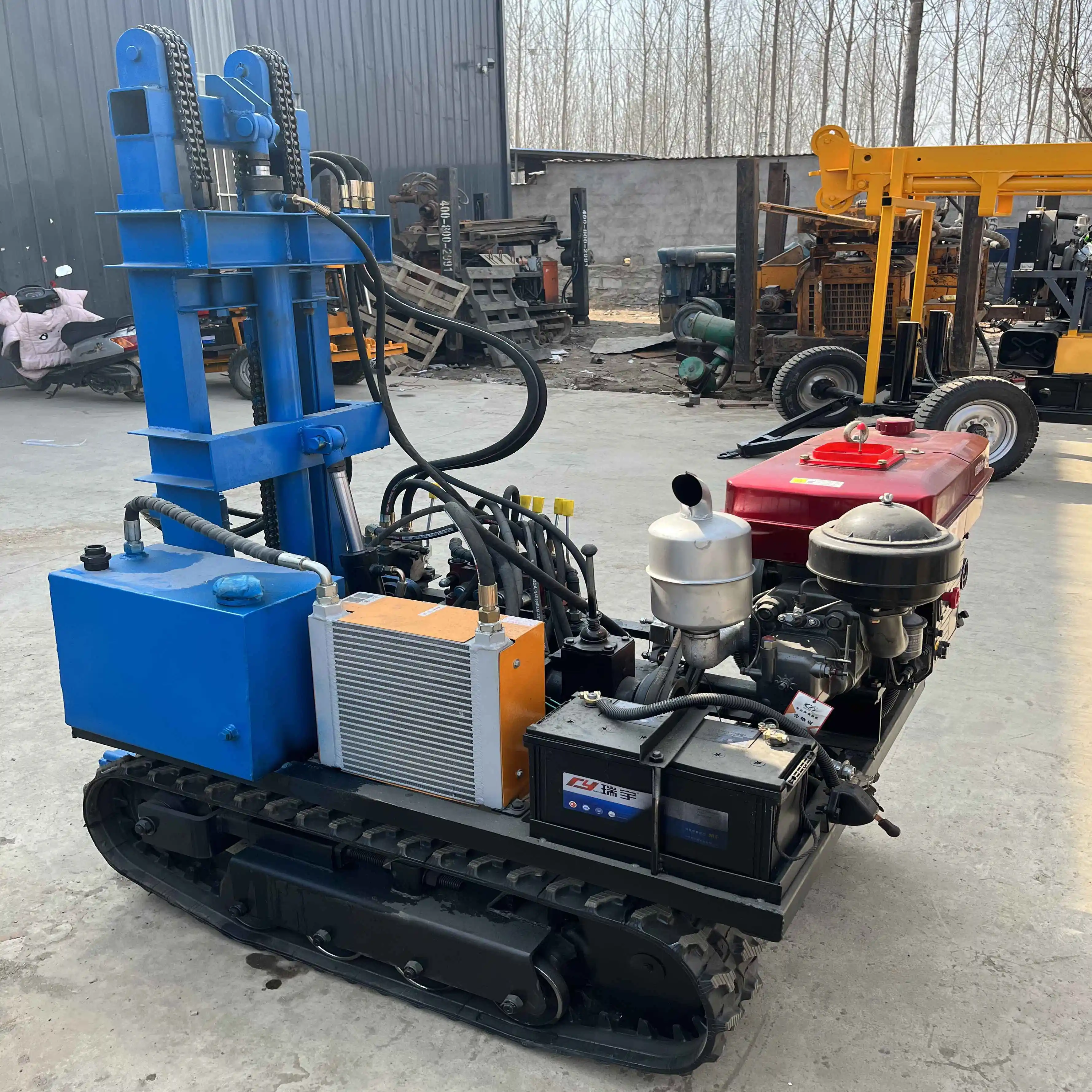 70 م 150 م 200 م محمول ديزل صغير صغير زاحف آبار المياه آلات الحفر للاستكشاف الجيولوجي #2