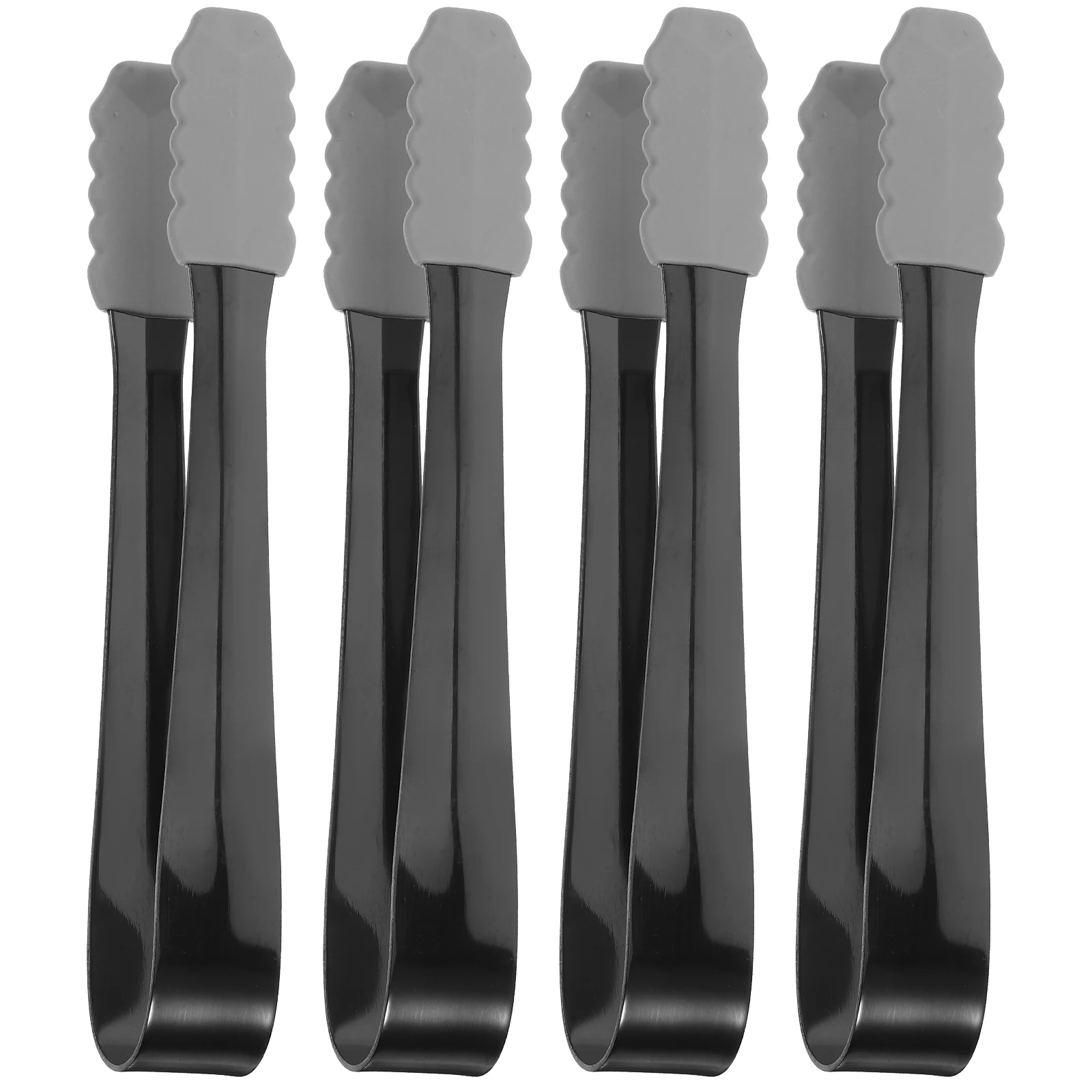 

4pcs Tong Steel Sugar Metal Ice Tongs Silicone Coating Non Slip Kitchen Ice Cube Gripper Cocktail Tongs Mini Food Tool