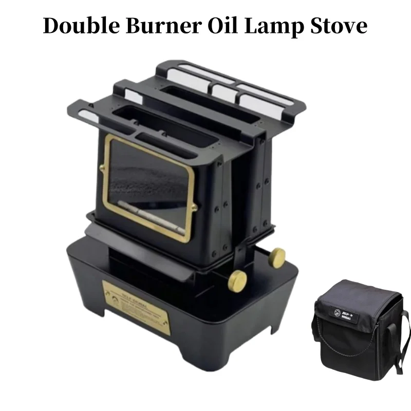 Retro Oil Lamp Stove Single/Double Burner Oil Lantern Stove Camping Brazier Mini Tea Picnic Cooking Kerosene Heater Stove