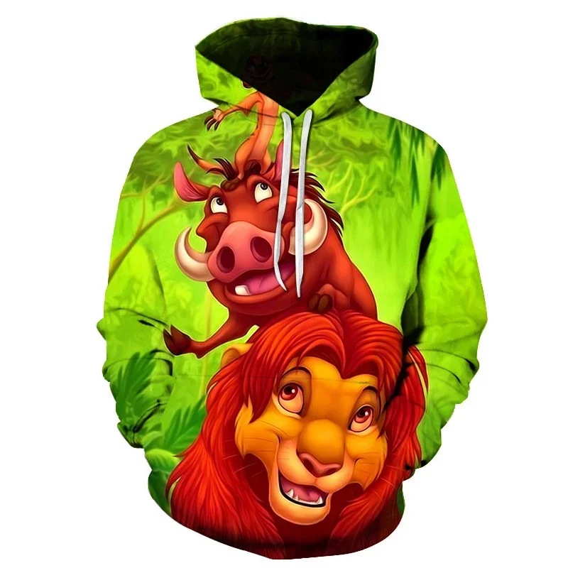 Disney The Lion King Simba Hoodie Sweatshirts Men Women Fashion Casual Cool Pullover Boys Girls Harajuku Streetwear Hoodies