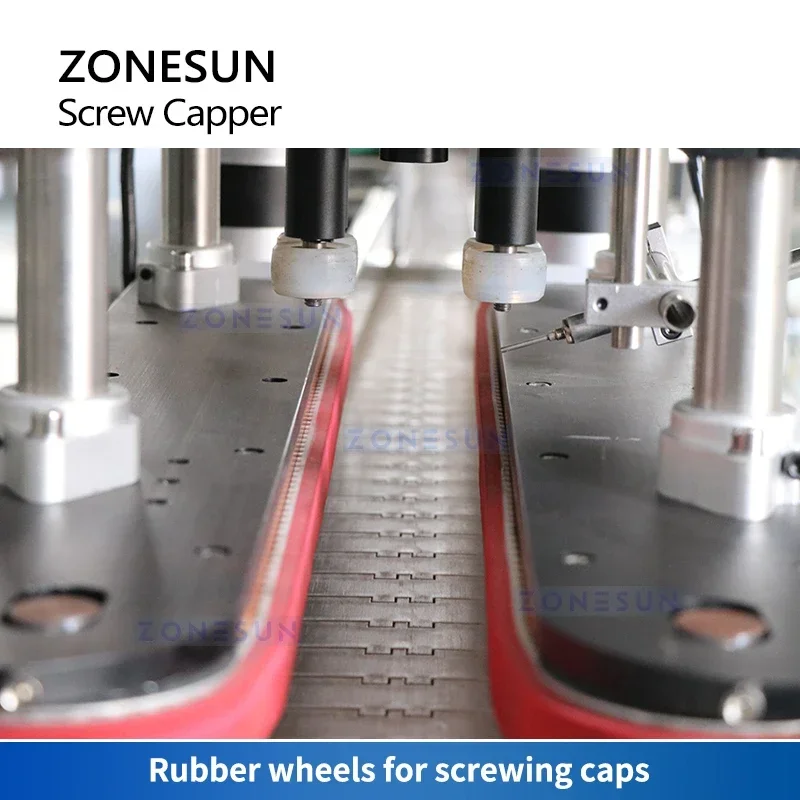 ZONESUN ZS-XG440S Macchina Automatica per Tappatura Bottiglie, Sigillatrice per Tappi a Vite con Motore Servo e Cinghia di Bloccaggio