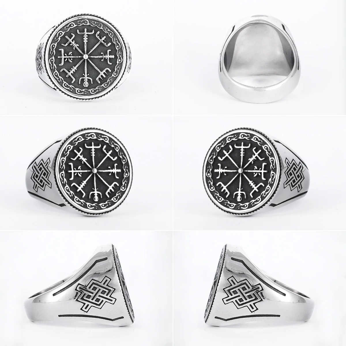 فايكنغ البوصلة سلتيك عقدة الرجال خواتم مجوهرات من صلب لا يصدأ الشرير الصخرة كول الاشياء الإكسسوارات للنساء هدية بالجملة #5