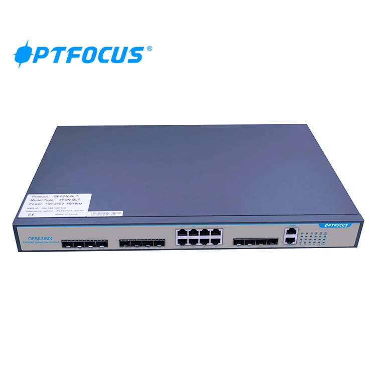 Fiber optic equipment 8 Pon 1U 20KM/40KM FTTH EPON OLT SFP support L3 Router or Switch