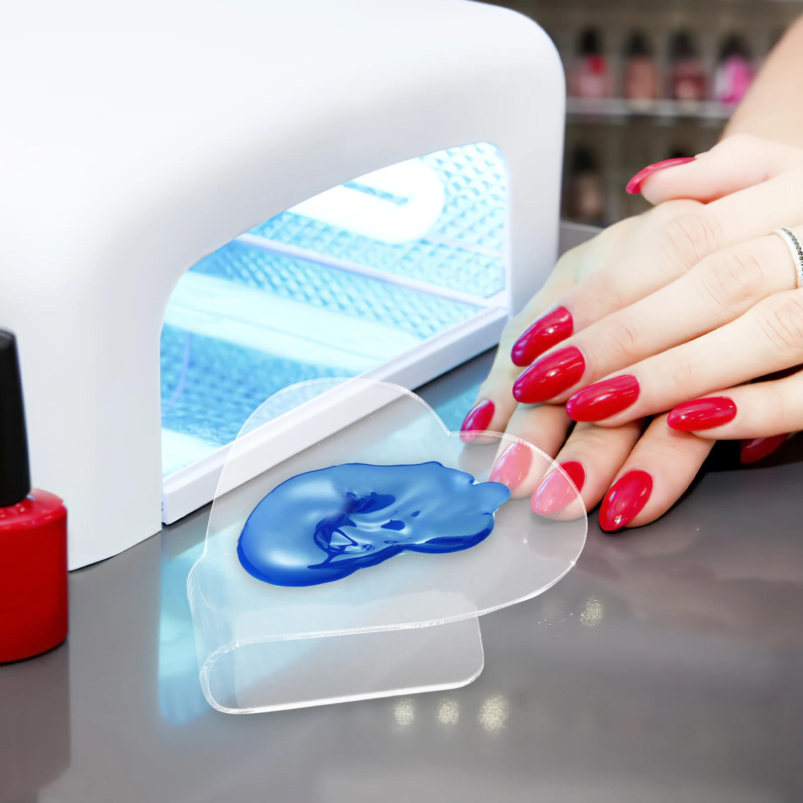 

2 шт. палитры для дизайна ногтей, прочные доски для демонстрации материалов, лотки для смешивания теней для век для использования в салоне, палитры для демонстрации