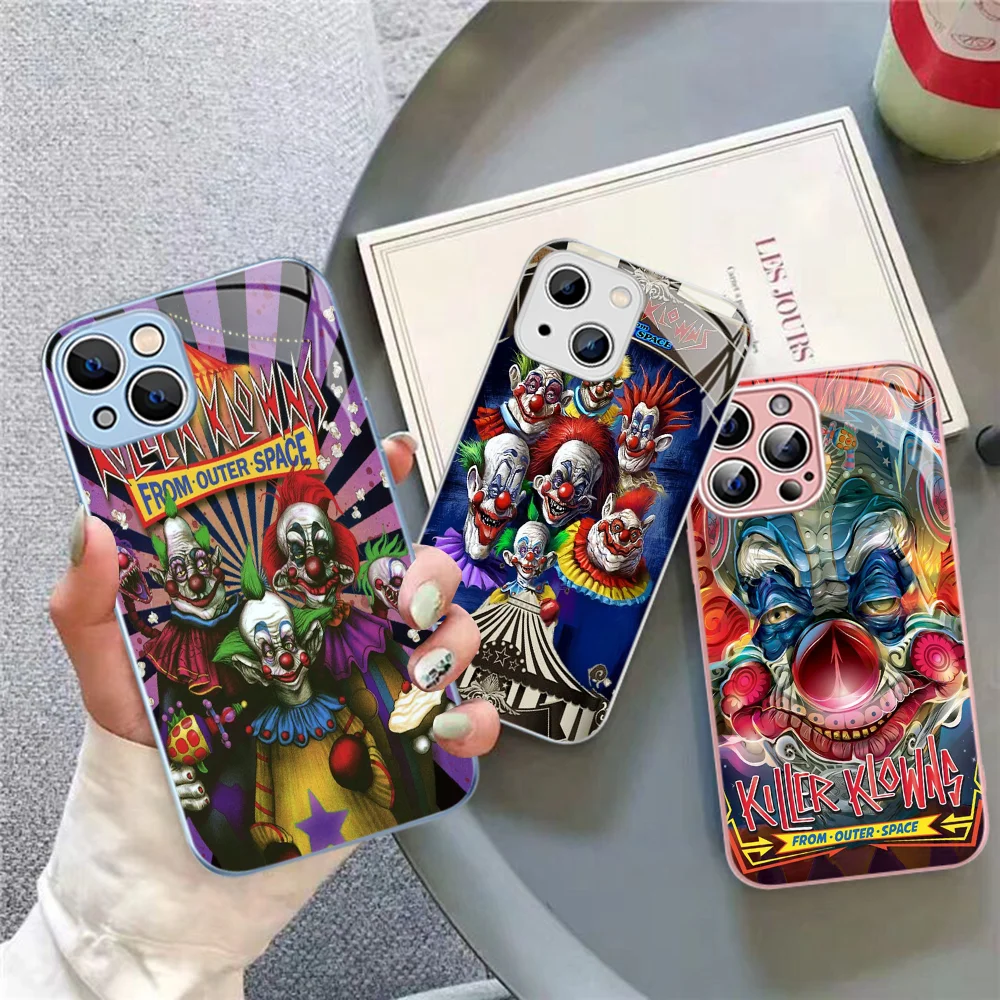 Game Killer Klowns from Outer Space Phone Case Tempered Glass For iphone 14 13 12 11 Pro Mini XS MAX 14Plus X XS XR Cover