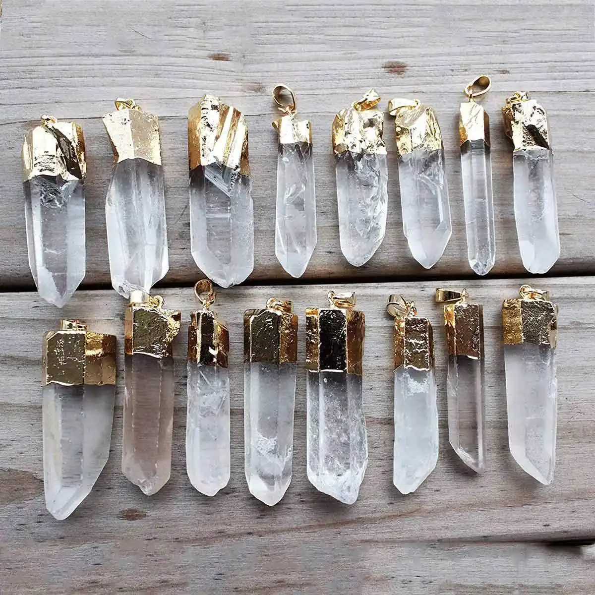 

4 шт. подвески из натурального кристалла, прозрачные кварцевые камни, аксессуары для самостоятельного изготовления украшений, для создания ожерелий, браслетов, серег