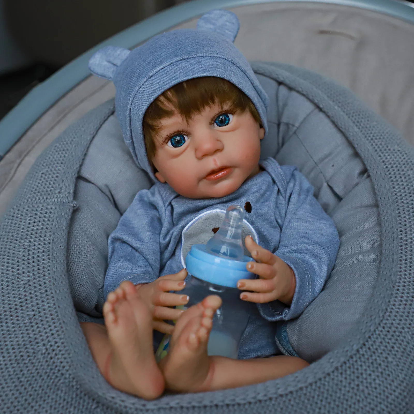 Realistic Reborn Baby Dolls - Mika 19 inch Lifelike Boy Soft Cloth Body for Kids and Collectors