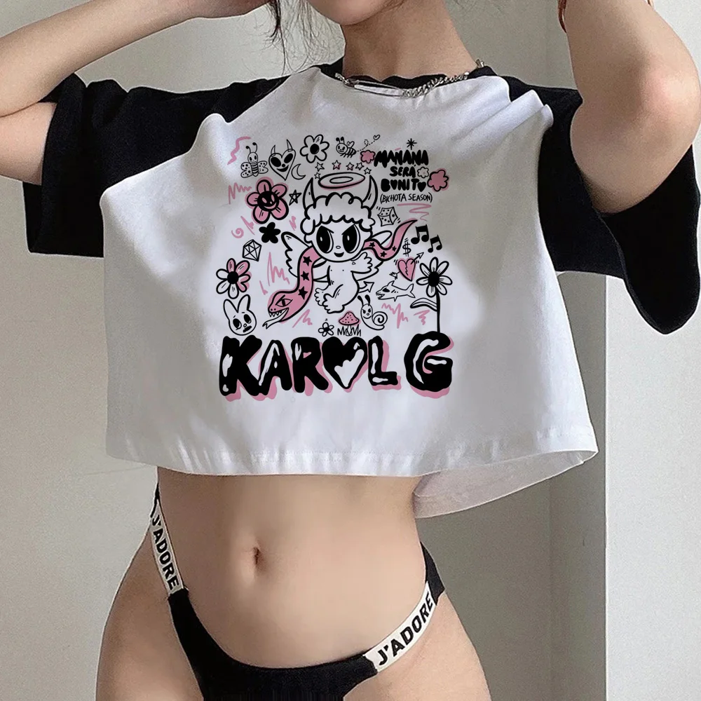 Karol g cyber y2k trashy crop top Female vintage cute fairy grunge  fairycore cropped crop top