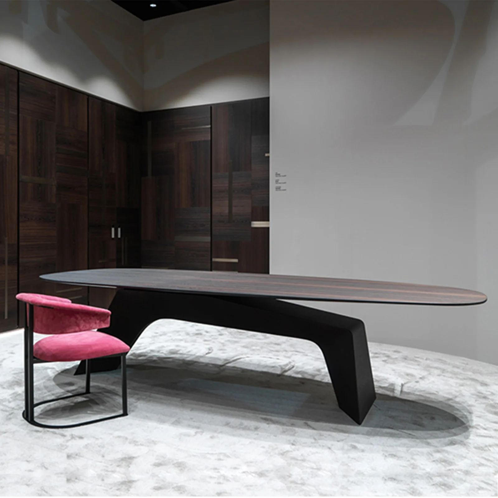 Italian minimalist dining table living room modern minimalist household rectangular family villa large dining chair table