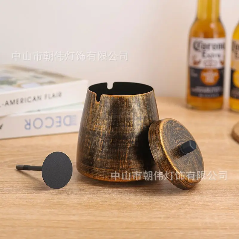 Wrought iron ashtray personalized smoke cup bar KTV Internet cafe hotel trend creative ash-proof windproof ashtray