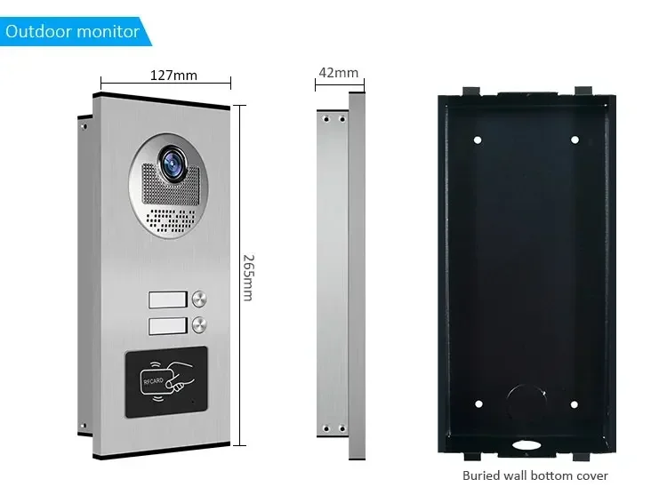 ANJIELO SMART 2/3/4 Einheiten Mehrfamilienhaus-Gegensprechanlage mit RFID-Karten-Entriegelung 7-Zoll 4-Draht Video-Türsprechanlage – Detail 8