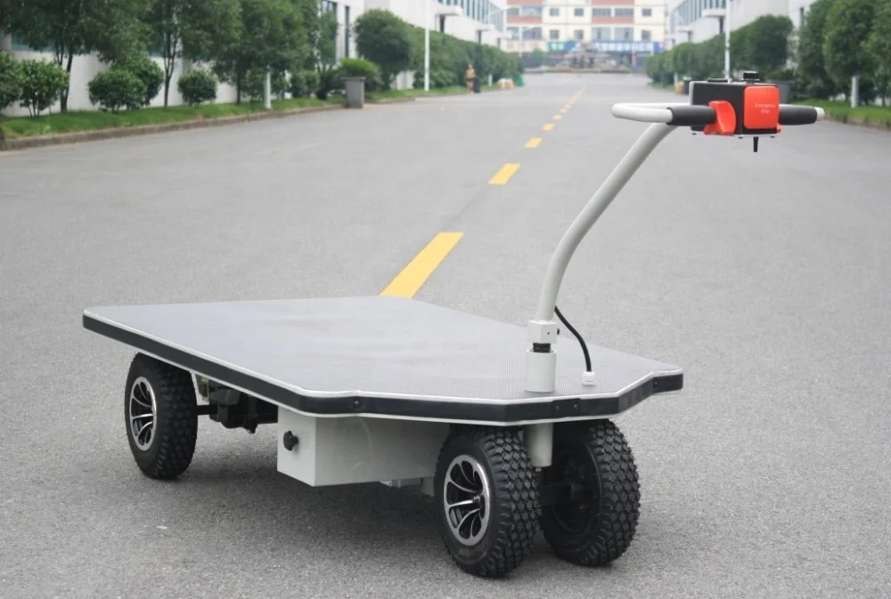 Electric Trolley Cart Electric Platform Trolley Power Platform Truck Vehicles with Flexible Handle