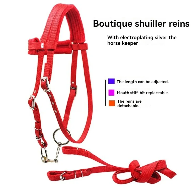 2026 Water Holding Reins, Sponge with Plush Cushions, Metal Eyelets, and A Detachable Horsebit