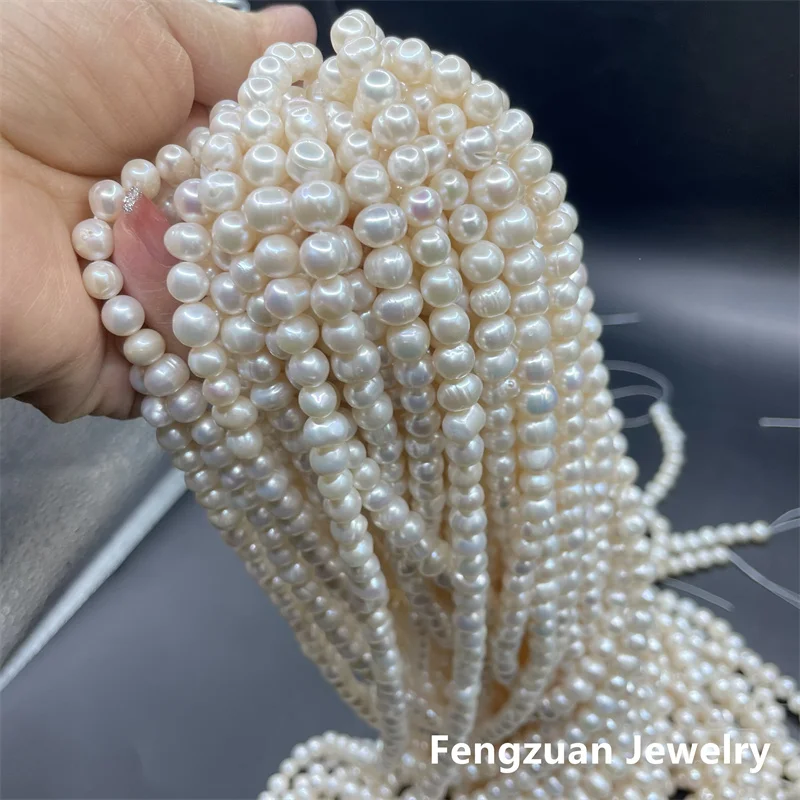 

1A Real Natural Freshwater Pearl Bead Round Spacer Punch Exquisite Loose Bead For Jewelry Making Necklace Bracelet Accessories