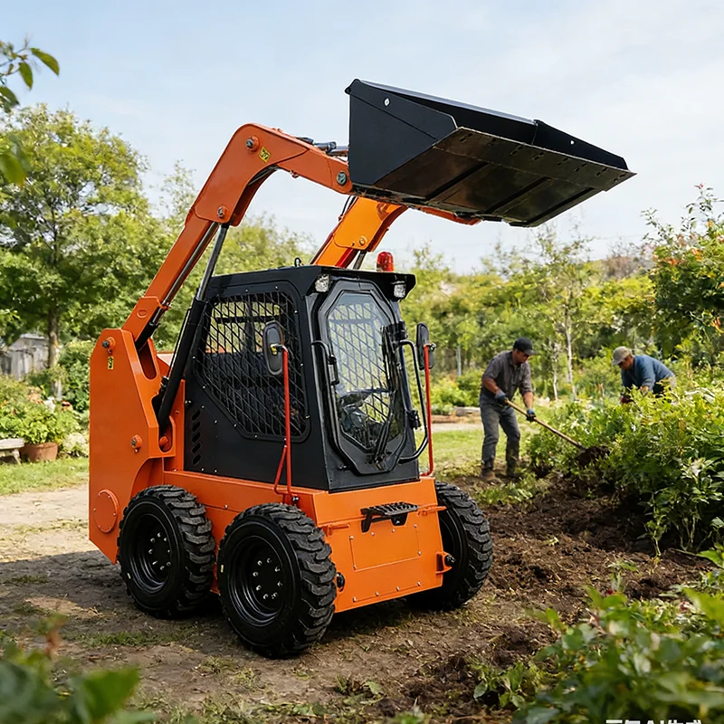 

Customized Mini Skid Steer Loader 20HP 25HP 35HP Engine Small Track Skid Loader for Garden Farm Landscaping Construction Jobs