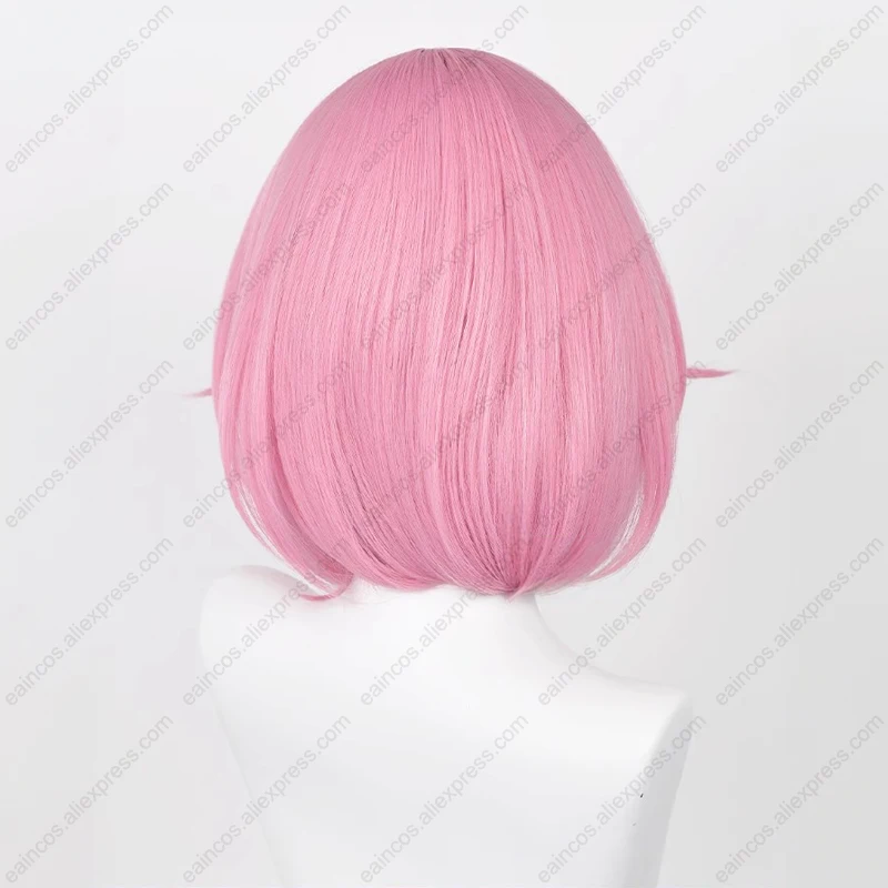 Anime Ootori Emu Cosplay Pruik 34Cm Korte Donkerroze Pruiken Hittebestendig Perucas Synthetisch Haar