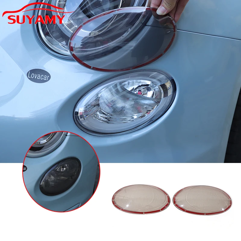 

Для Fiat 500 2016-2025 ABS автомобильный передний свет дальнего света, накладка, защита от царапин, декоративная рамка, наклейка, автомобильные аксессуары