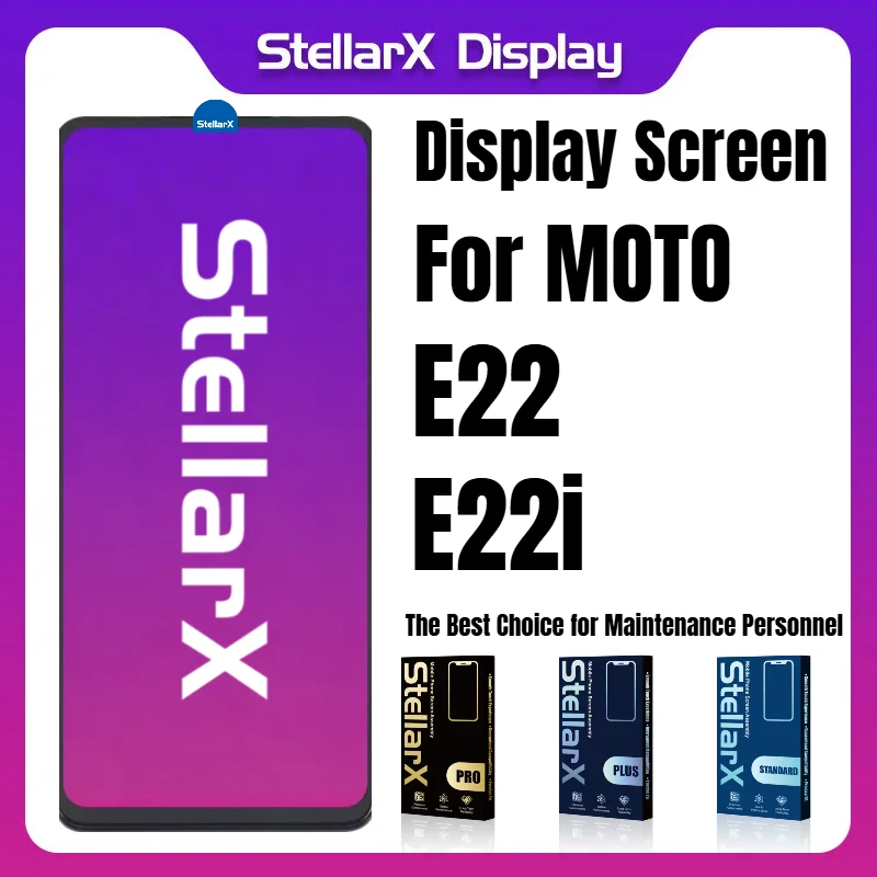 

Дисплей StellarX 6.5 дюймов для Motorola Moto E22 E22i, TFT LCD с широким цветовым охватом, стандартный цветовой охват IPS TFT, сенсорный экран в сборе