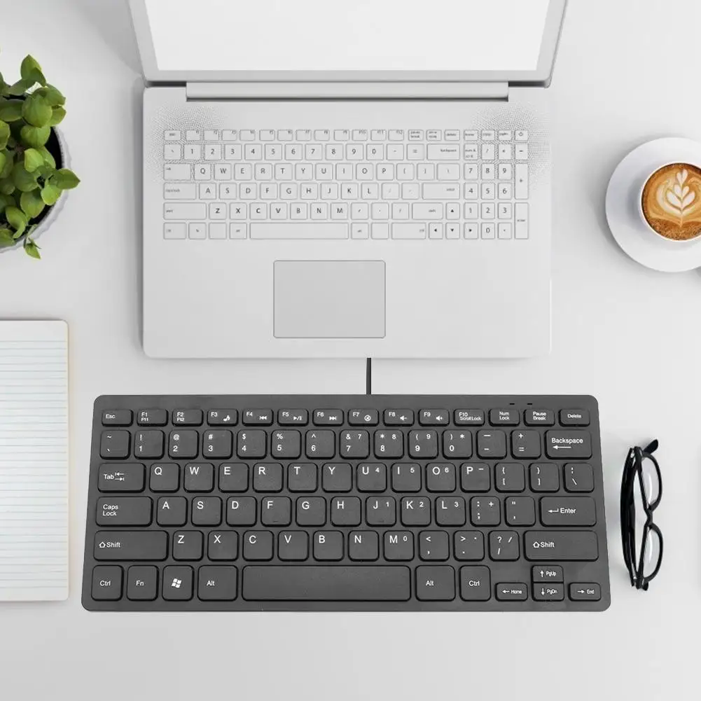 Keyboard Classic Delicate K1000 Super Slim USB Mini Multimedia Wired Keyboard 78 Keys Kaypad for Notebook