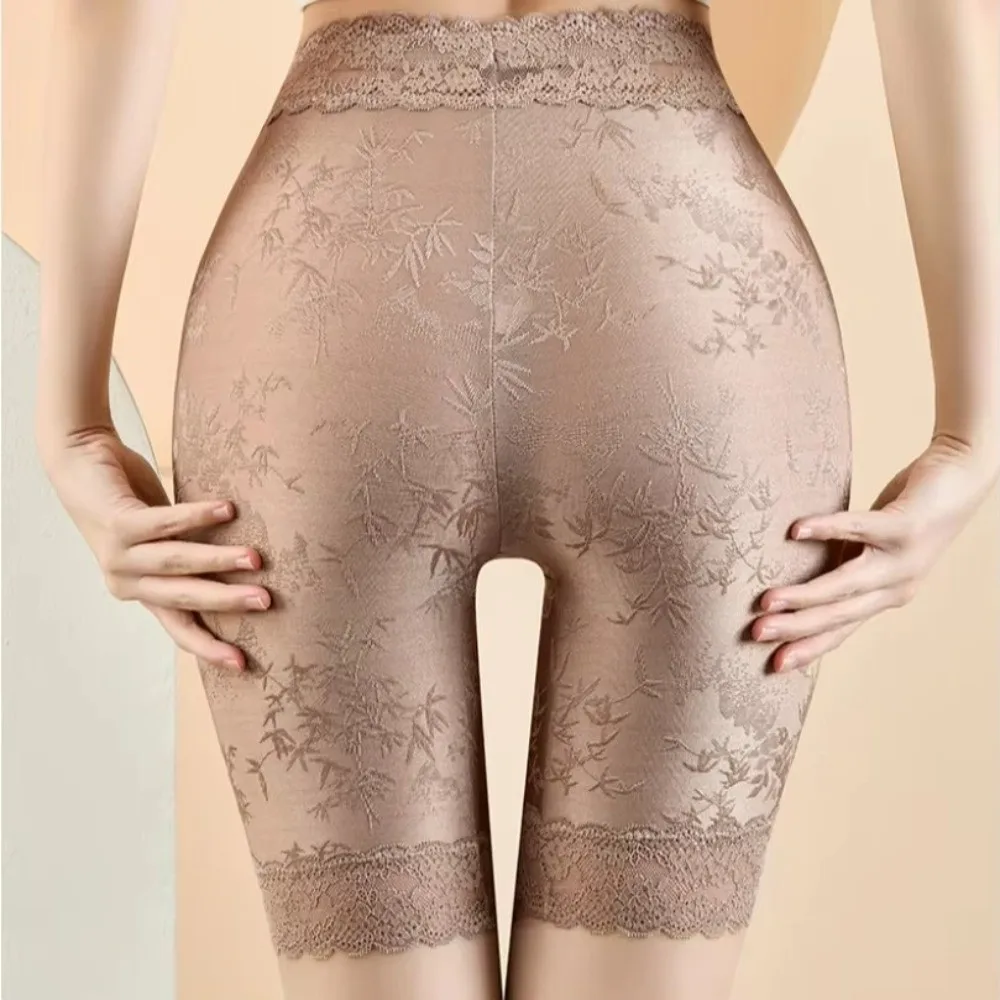 High Waist Safety Shorts Seamless Lace Layering Slip Shorts Anti-Exposure Anti-Roll-Down Anti-Chafing Shorts For Women