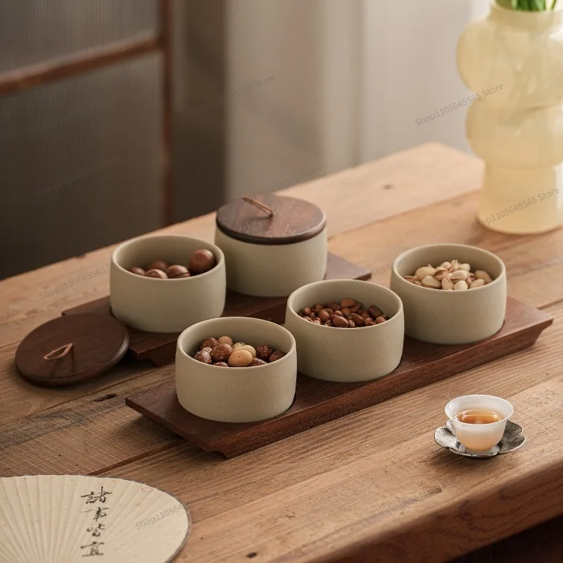 For solid wood snack tray coffee table living room reception nut candy snack dried fruit tray