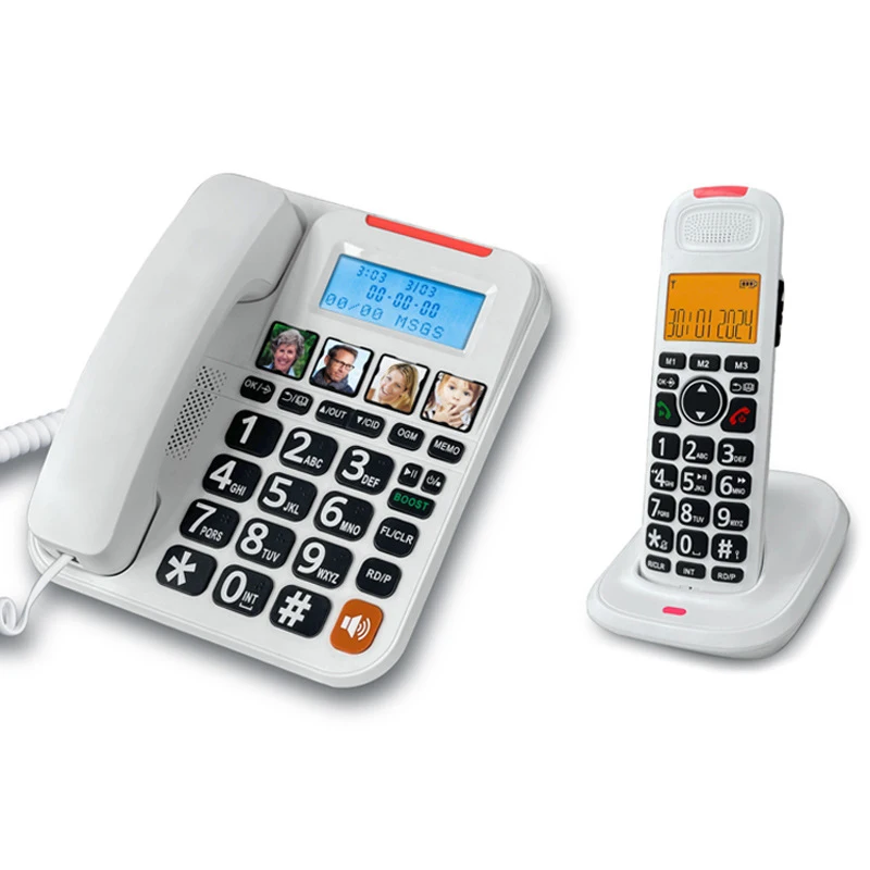 1 Set Cordless Telephone With Display Screen Key Elderly Telephone For Business Office Family