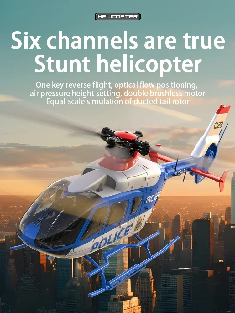 New Arrival 1:36 Ec135 Rc Helicopter Model  Altitude Hold 2.4ghz Remote Control 6-axis Gyro For Indoor Outdoor Kid Gift