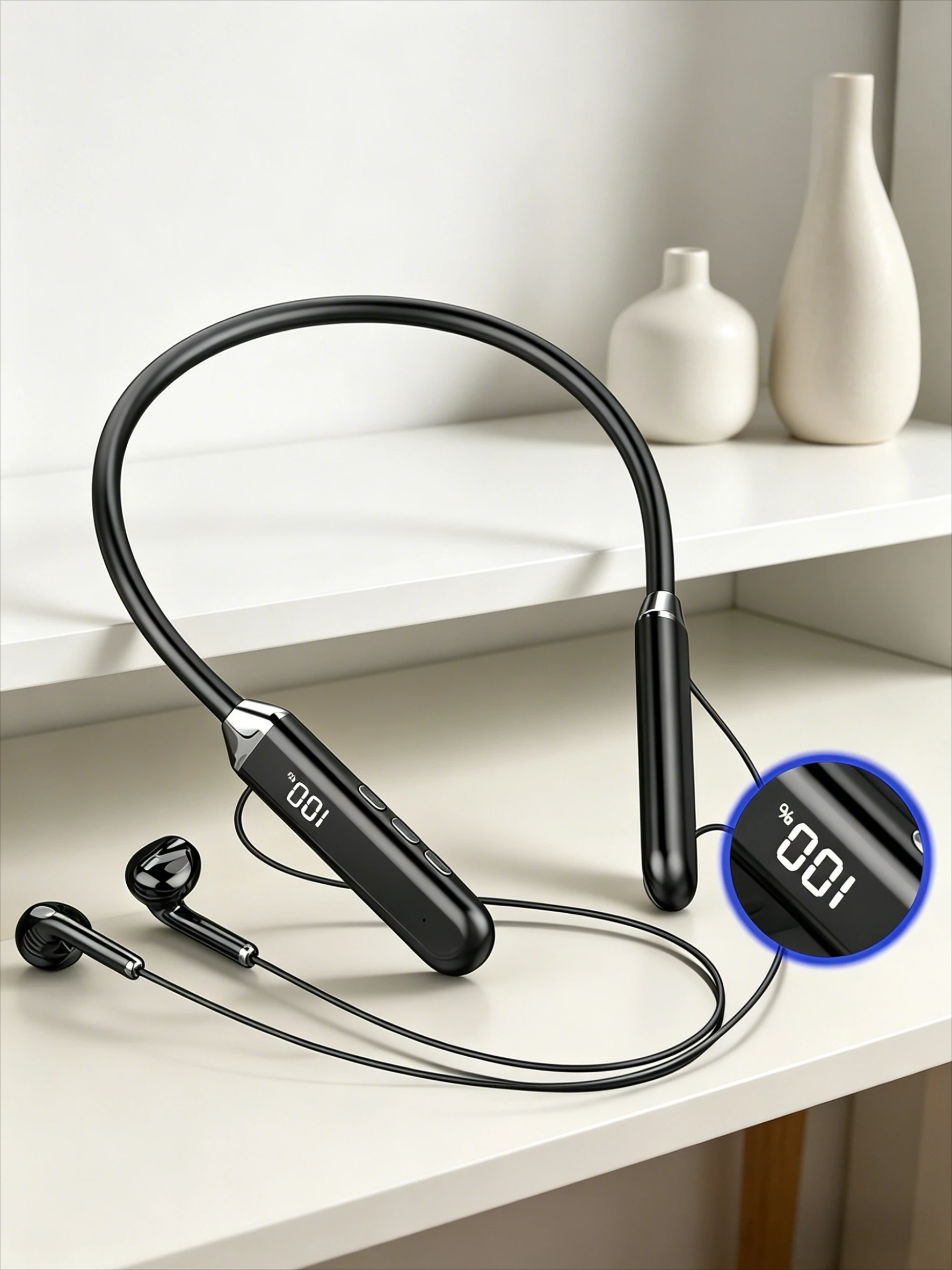 Novo tws alta fidelidade som neckband longa vida da bateria sem fio bluetooth5.3 fones de ouvido esportes gamer redução ruído