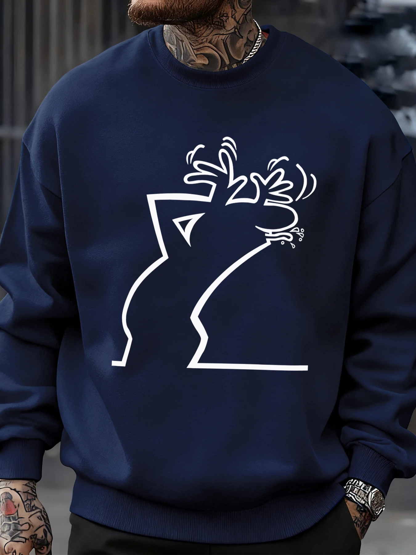 جعل التعبيرات استفزازية يطبع البلوز الرجال الخريف البلوز لينة رياضية س الرقبة الصوف الملابس بلوزات غير رسمية على الموضة #1