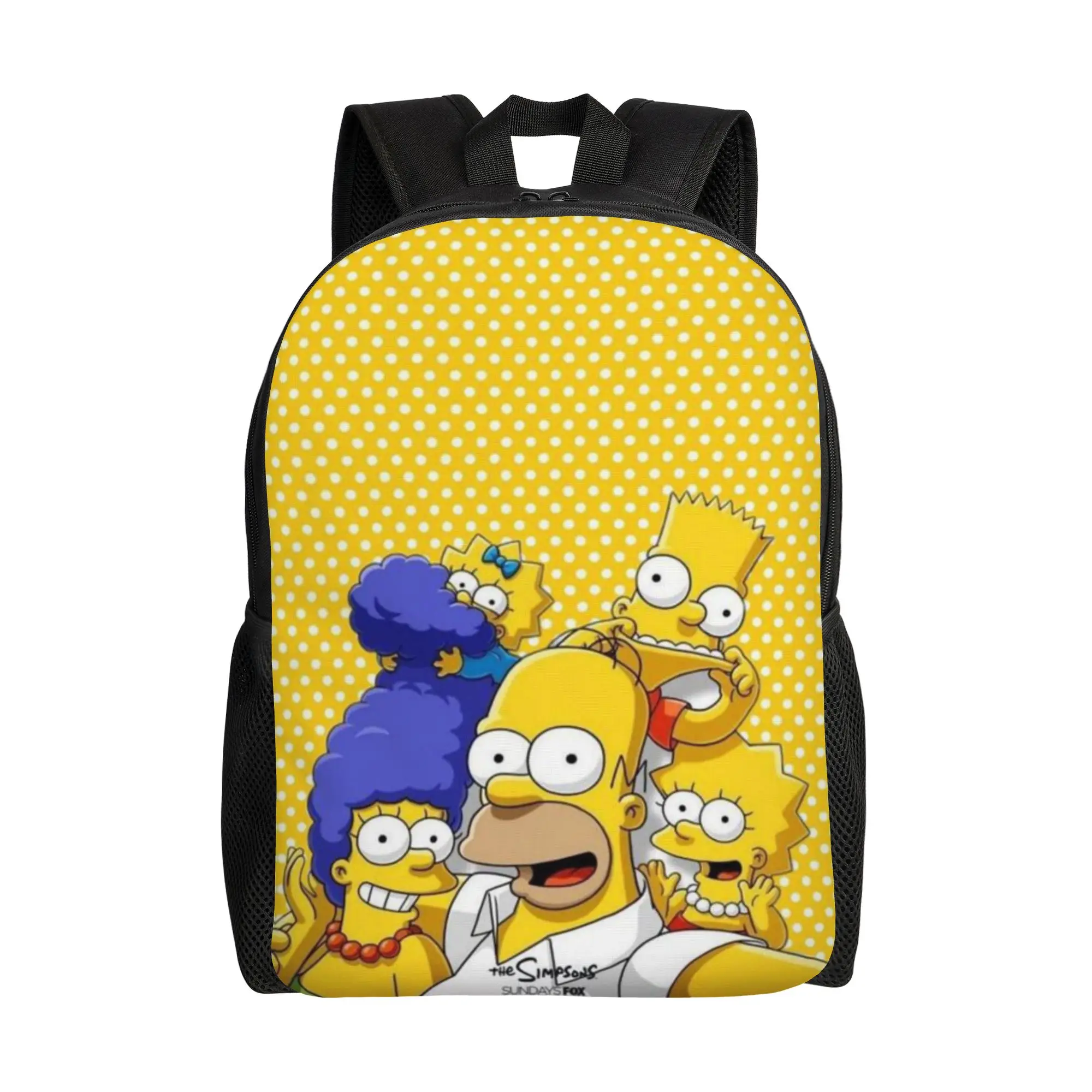 

The Simpsons Knapsack Back to school season Yellow Anime Characters Light Backpack