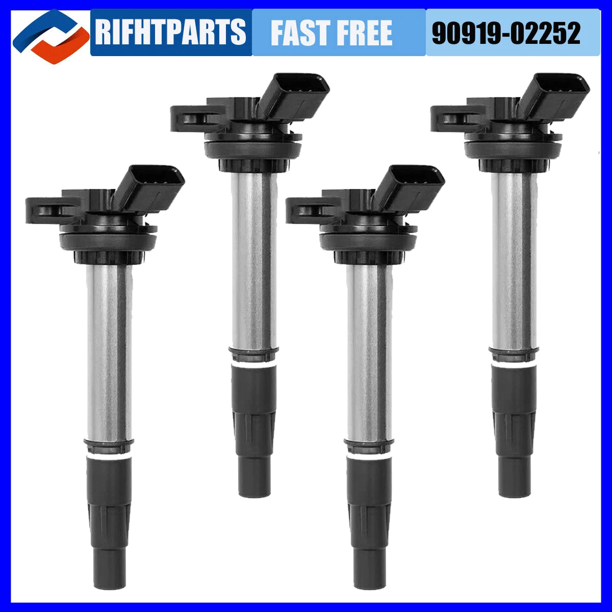 

RIGHTPARTS 90919-02252 90919-02258 Car Ignition Coils For Toyota Corolla Prius Lexus Scion Pontiac L4 1.8L 9091902252 UF596