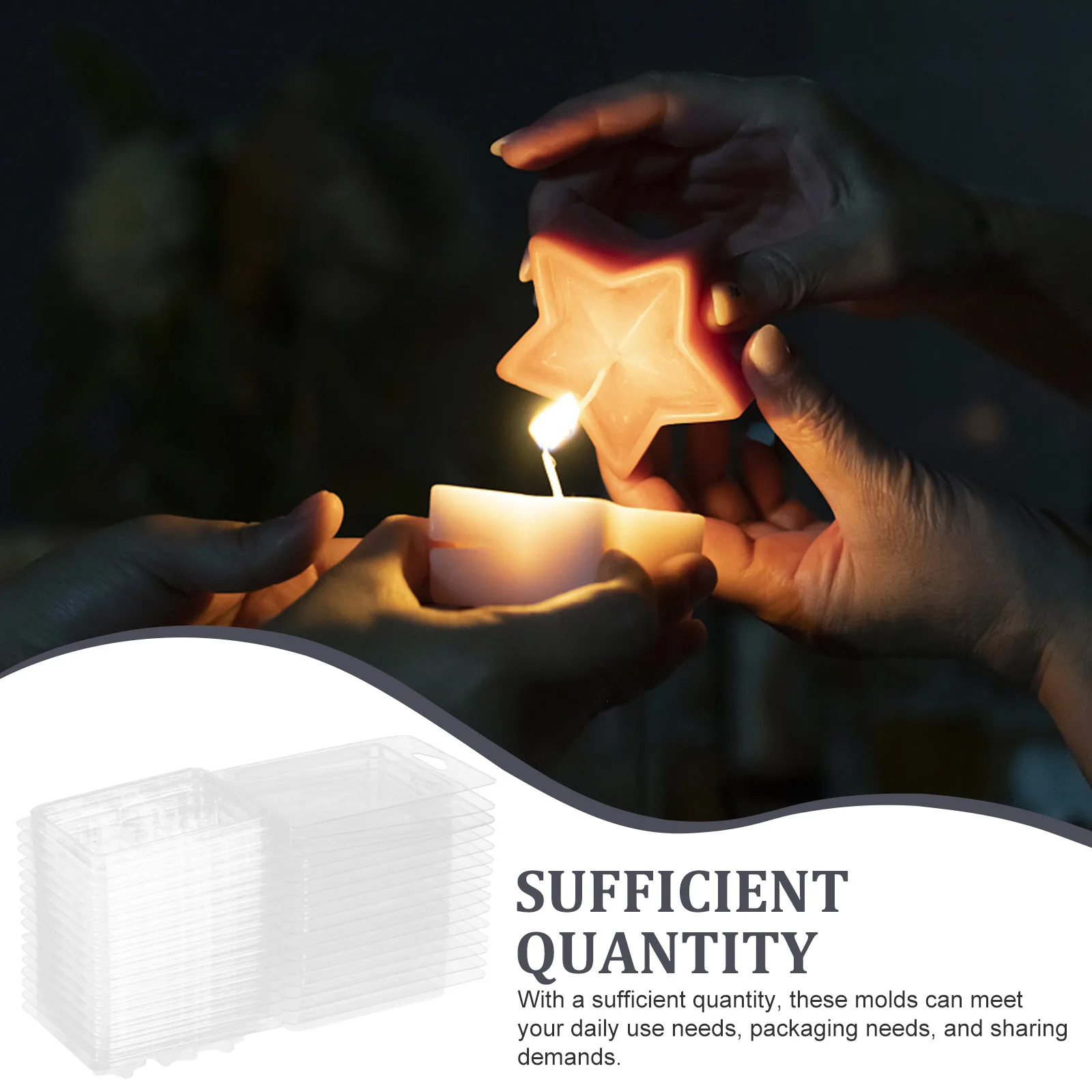 

50pcs Transparent Wax Melt Molds Cube Mold For Making Multi-Function Packing Boxes Small Chocolate Mold With Hanging Hole
