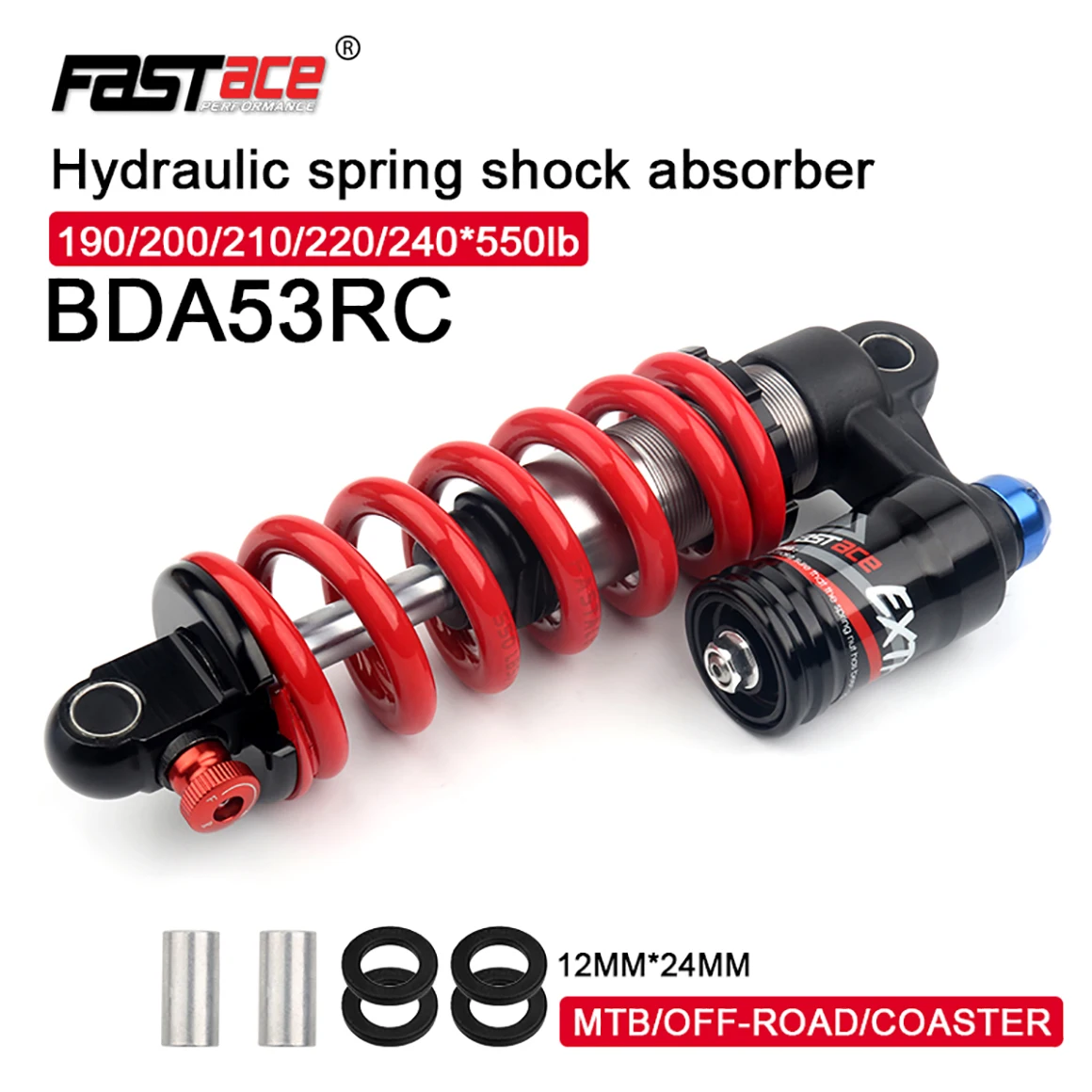 Fastace 53RC Motorcycle Shock Absorber 265mm MTB Bicycle Rear Suspension 190 200 210 220 240mm Spring Shock for Surron Talaria