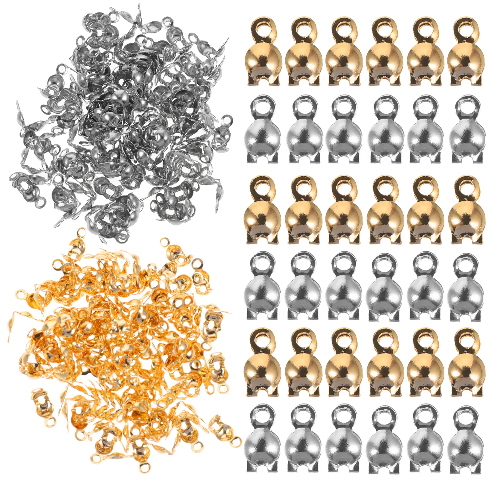 200 قطعة نهاية معدنية مشبك عدة صنع المجوهرات عقدة يغطي ل عقد دي اي واي سوار المشابك عقدة يغطي لصنع المجوهرات #2