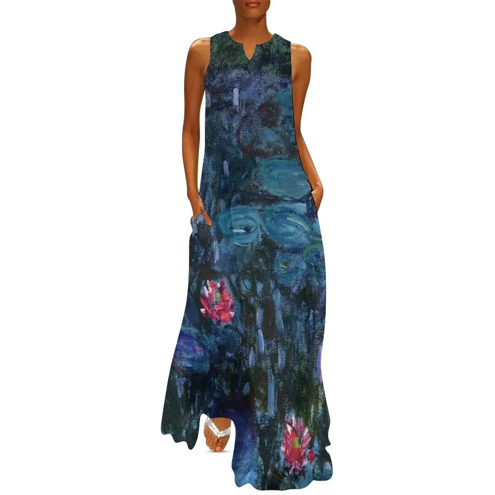 

Nymphéas reflets de saule 1916-19 Monet Fine Art Long Dress summer dress korean women women long dresses women clothes Dress