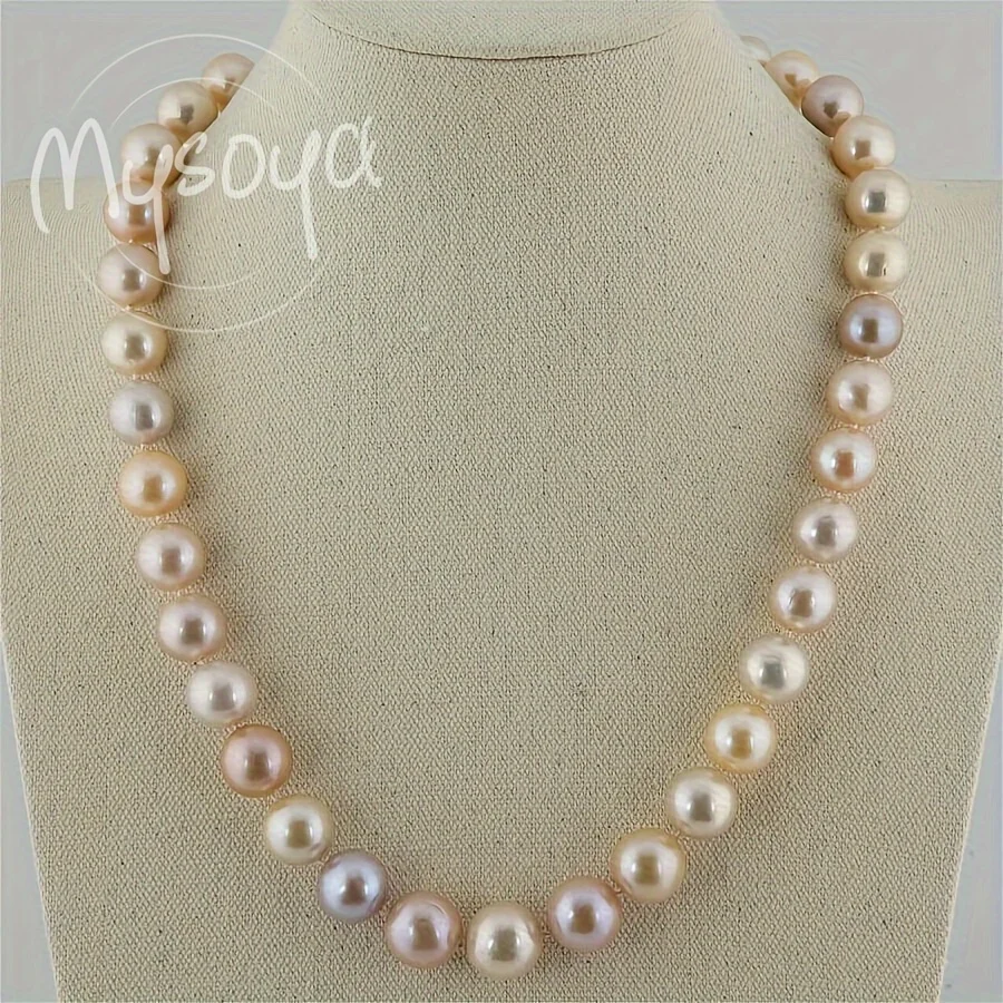 

Жемчужное ожерелье Mysoya Large Edison Pearl Candy Pearl, 10-12 мм, с подарочной коробкой, для подарка на День рождения, свадьбу, День святого Валентина