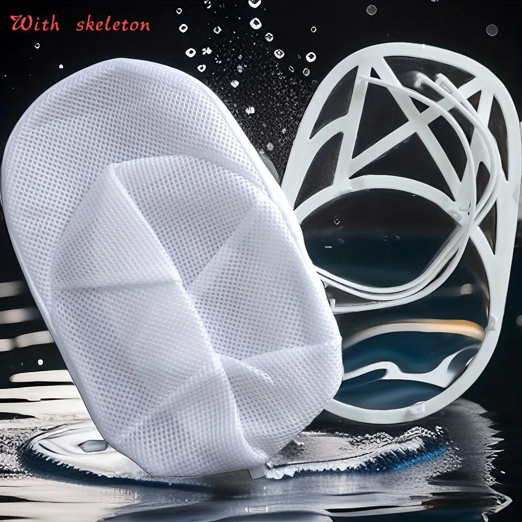 قفص تنظيف غطاء الغسالة، غسالة الأغطية مع كيس شبكي، قبعة تنظيف قبعة البيسبول، مناسبة لتنظيف القبعات المختلفة