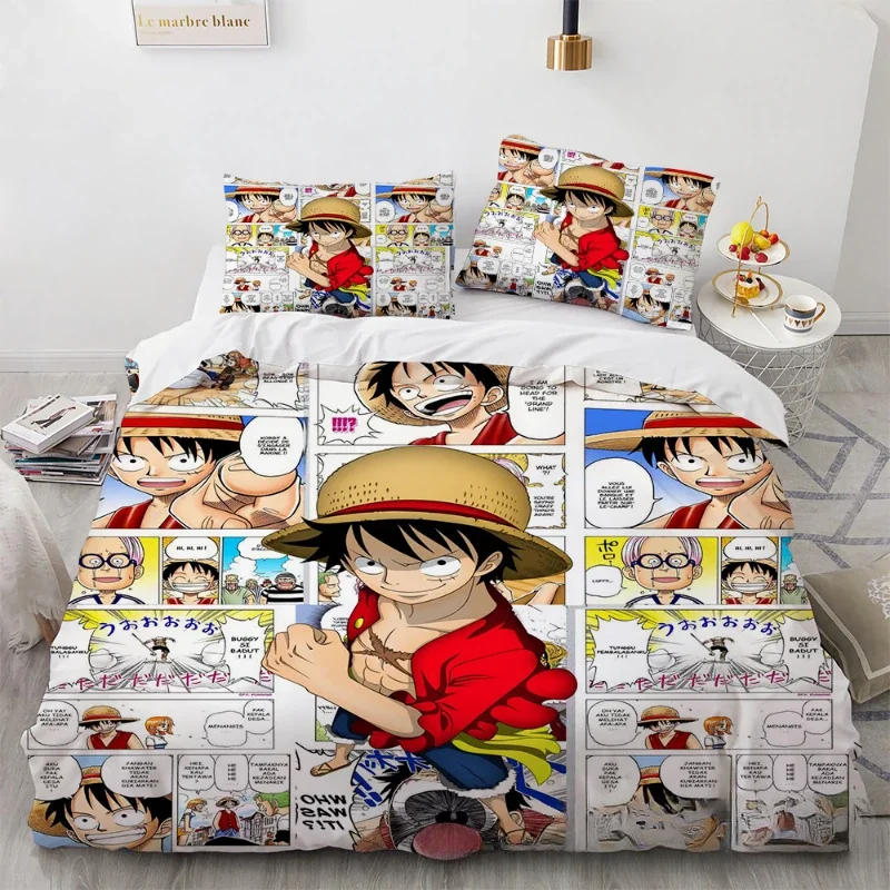 Anime One Piece Bedding Set Boys Girls Bedroom Decor Twin Full Queen King Size Cosplay Duvet Cover Pillowcases Gifts