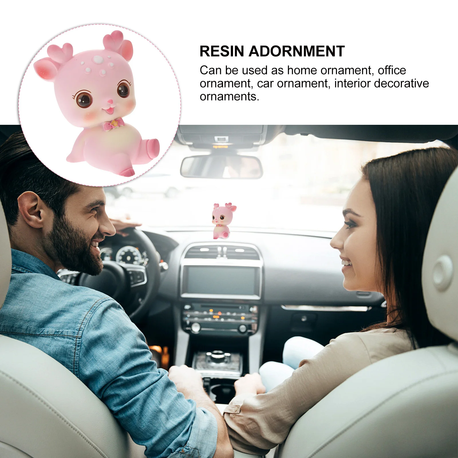 

Adorable Resin Deer Ornament Lively Fawn Decoration for Home Office Car Desktop Warm Atmosphere Resin Crafts Animal Statue