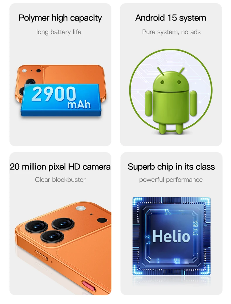SOYES XS19 MAX LTE 4G Mini Smartphone Android 15.0 6GB RAM 128GB ROM Dual SIM 2900mAh Face Unlock Small Mobile Phone
